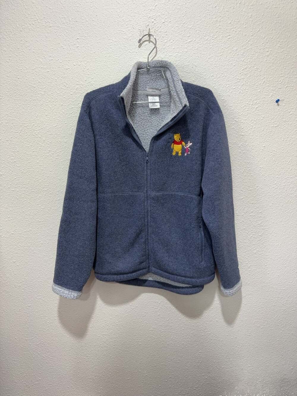 Disneyland Resort Winnie the Pooh and Piglet Sherpa Fleece Zip-Up Jacket Size L